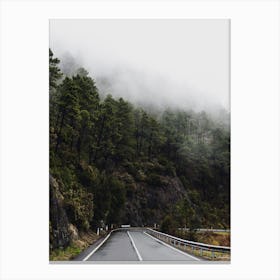 Misty Road in the Italian mountains Canvas Print