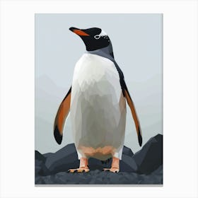 Emperor Penguin Deception Island Minimalist Illustration 4 Canvas Print