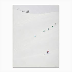 Bardonecchia, Italy Minimal Skiing Poster Canvas Print
