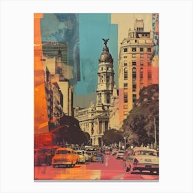 Buenos Aires   Retro Collage Style 1 Canvas Print