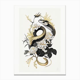 Rat Snake Gold And Black Canvas Print
