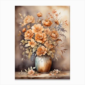 Rustic Elegance Blooms in a Vase Canvas Print