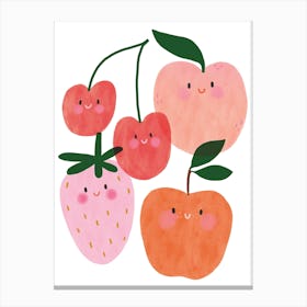 Nursery Kids Room Art Pink Baby Fruit Canvas Print