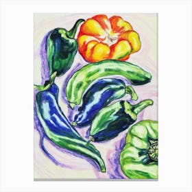 Poblano Pepper Fauvist vegetable Canvas Print