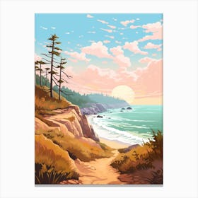 West Coast Trail Canada 2 Hike Illustration Canvas Print