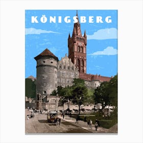 Konigsberg, Prussia, Germany — Retro travel minimalist art poster Canvas Print