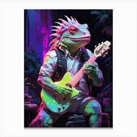 Lizard Playing Guitar 1 Canvas Print