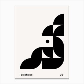Geometric Bauhaus Poster B&W 36 Canvas Print