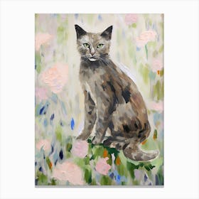 A Australian Mist Cat Painting, Impressionist Painting 2 Canvas Print