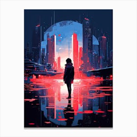 Cyberpunk City art wall Canvas Print