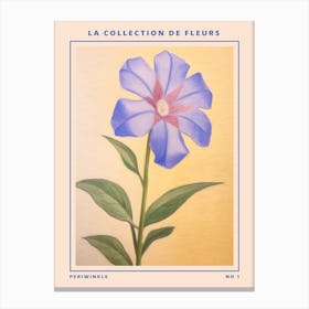 Periwinkle French Flower Botanical Poster Canvas Print