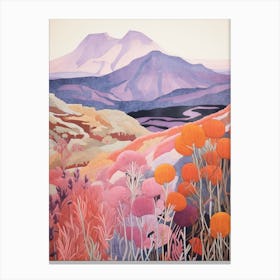 Mount Meru Tanzania Colourful Mountain Illustration Canvas Print