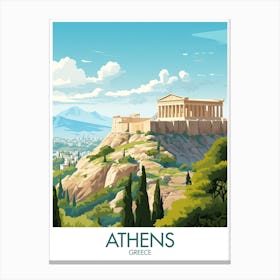 Athens Travel Print City Greece Gift Canvas Print
