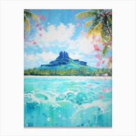 An Oil Painting Of Matira Beach, Bora Bora 1 Canvas Print
