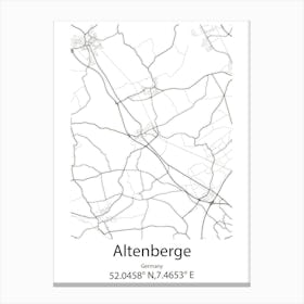 Altenberge,Germany Minimalist Map Canvas Print