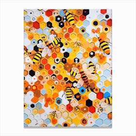 Bees Vivid Colour 6 Canvas Print