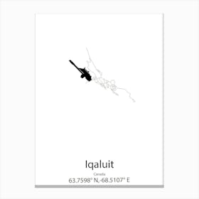 Iqaluit,Canada Minimalist Map Canvas Print