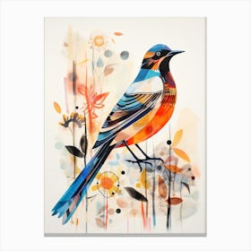 Bird Painting Collage Lark 2 Canvas Print