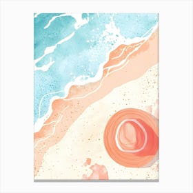 Watercolor Beach Hat Canvas Print