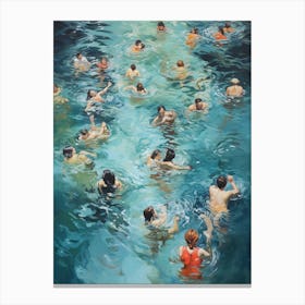 Body Positivity Oil Painting Swimming 2 Canvas Print