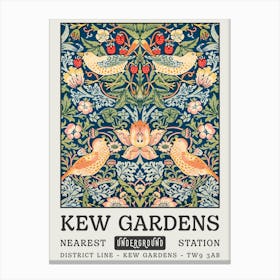 William Morris Kew Gardens Blue Canvas Print