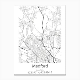 Medford,United States Minimalist Map Leinwandbild