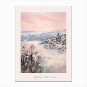 Dreamy Winter Painting Poster Inverness United Kingdom 3 Canvas Print