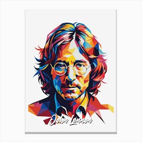 John Lennon The Beatles 01 Portrait Music Icon Style WPAP Pop Art Canvas Print