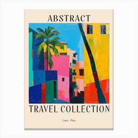 Abstract Travel Collection Poster Lima Peru 3 Canvas Print