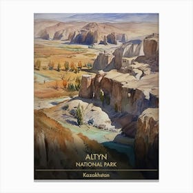 Altyn National Park Kazakhstan Watercolour 1 Canvas Print