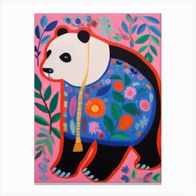 Maximalist Animal Painting Panda 1 Canvas Print