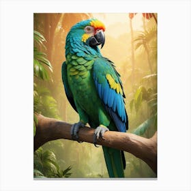 Parrot In The Jungle 1 Canvas Print