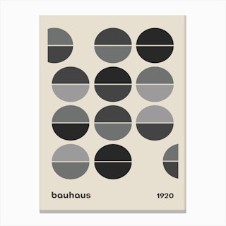 Mid Century Modern Bauhaus Exhibition Black Canvas Print