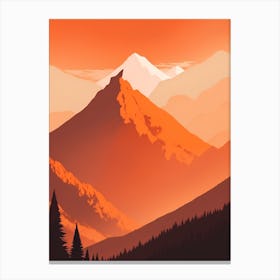 Misty Mountains Vertical Background In Orange Tone 10 Canvas Print