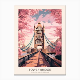The Tower Bridge London United Kingdom Travel Poster Canvas Print