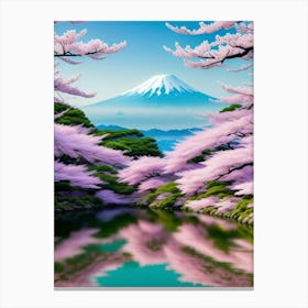 Mt Fuji Cherry Blossoms Mount Fuji Japan 5 Canvas Print