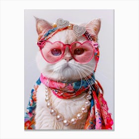 Cat In Glasses 1 Canvas Print