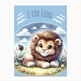 L For Lion Nursery Canvas Print