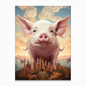 Pig In A Castle Canvas Print