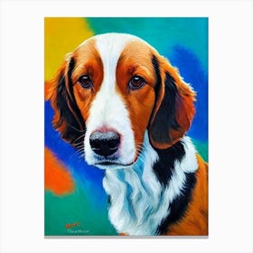 Nederlandse Kooikerhondje Fauvist Style dog Canvas Print