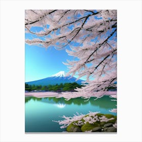 Cherry Blossoms Cherry Blossoms Mount Fuji Japan Canvas Print