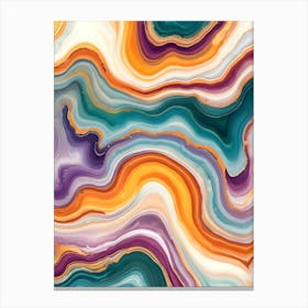 Purple, Teal & Gold Agate Canvas Print