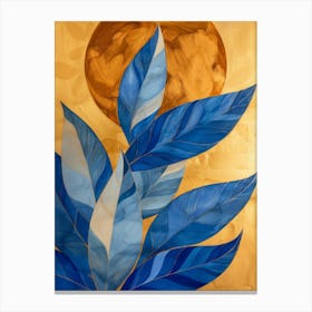 'Blue Leaves' 13 Canvas Print