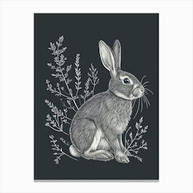 Thrianta Rabbit Minimalist Illustration 3 Canvas Print