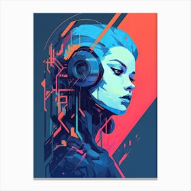 Cyber woman Canvas Print