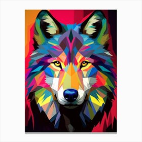 Wolf Geometric Abstract 4 Canvas Print