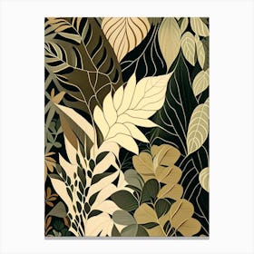 Leaf Pattern Rousseau Inspired 4 Canvas Print