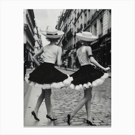 Vintage Girls Retro Dancing Women Fashion Canvas Print