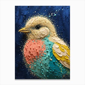 Default Bird Created From Intricately Placed Dot Paints On A T 2 Canvas Print