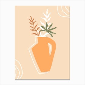 Vase With Plants Canvas Print